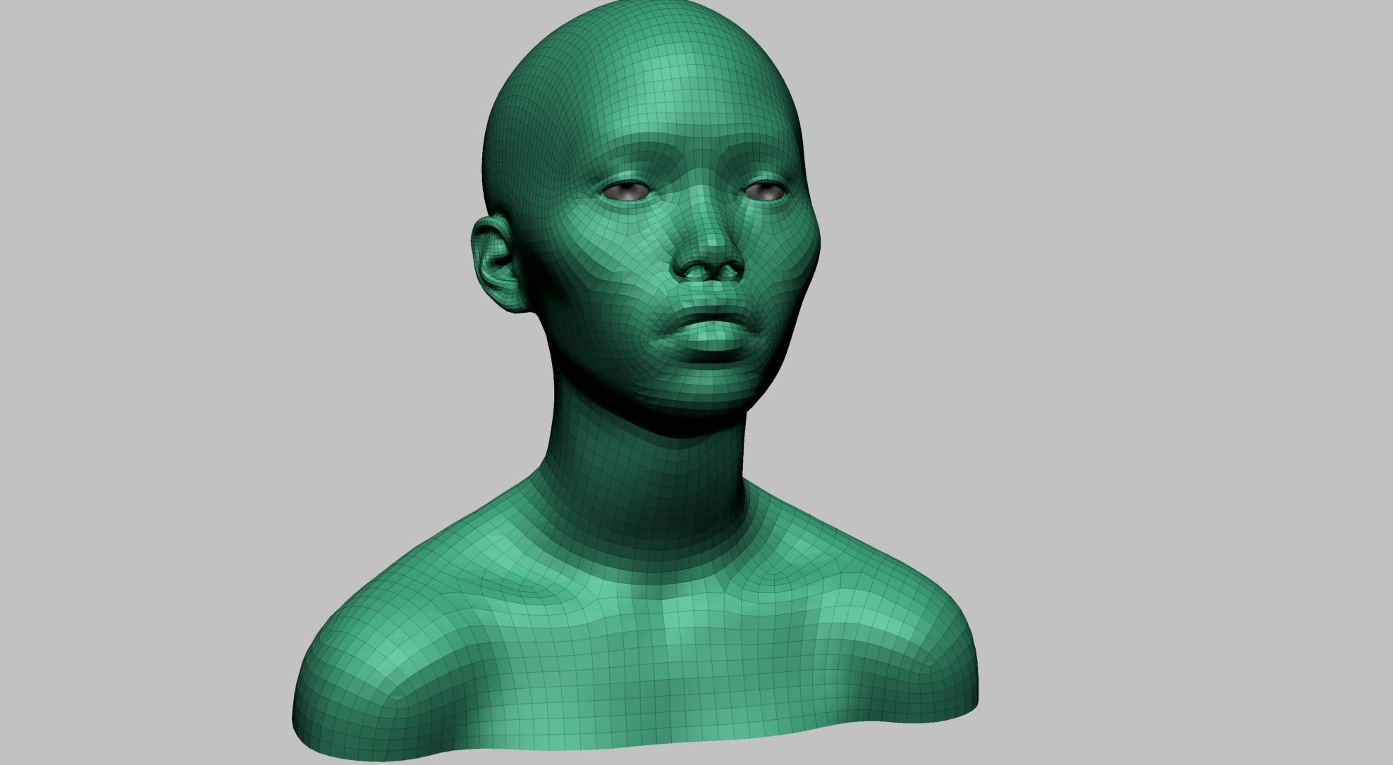 Female Head Basemesh v2 3D model_2