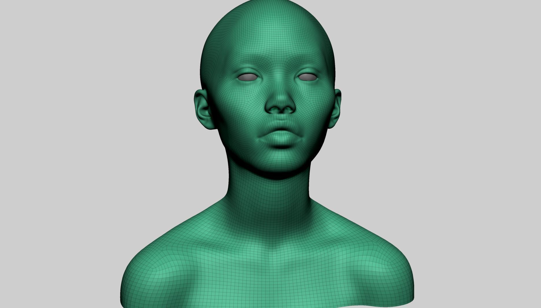 Female Head Basemesh v2 3D model_10