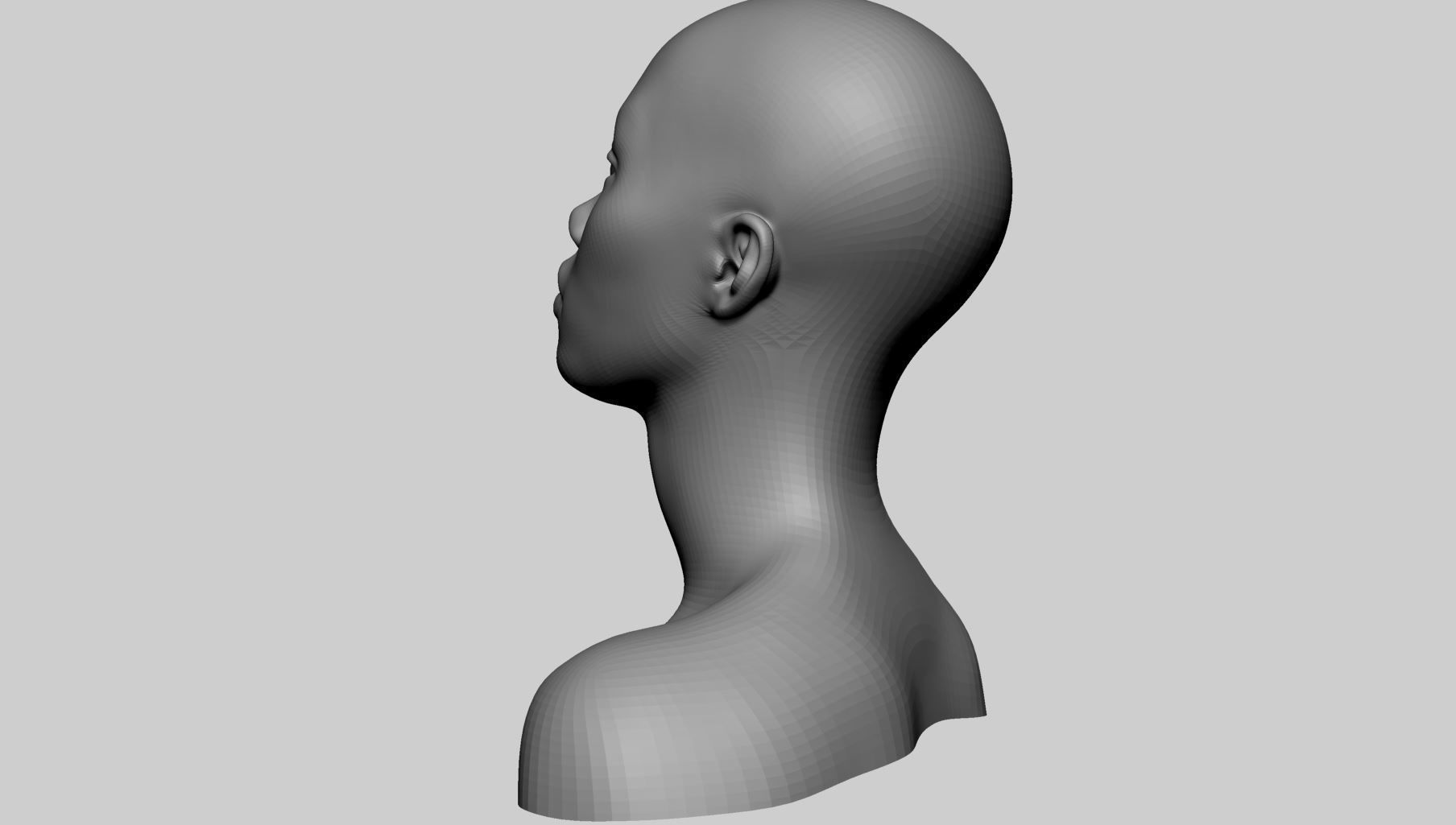 Female Head Basemesh v2 3D model_9