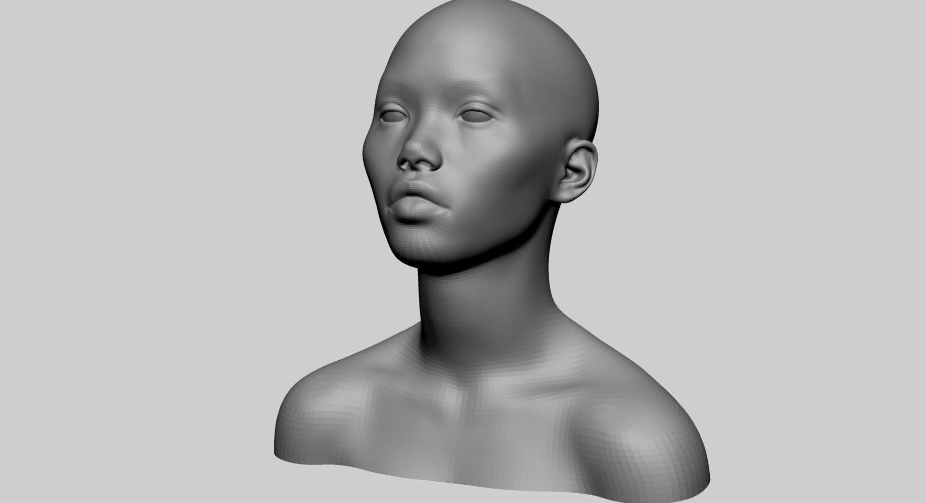 Female Head Basemesh v2 3D model_1