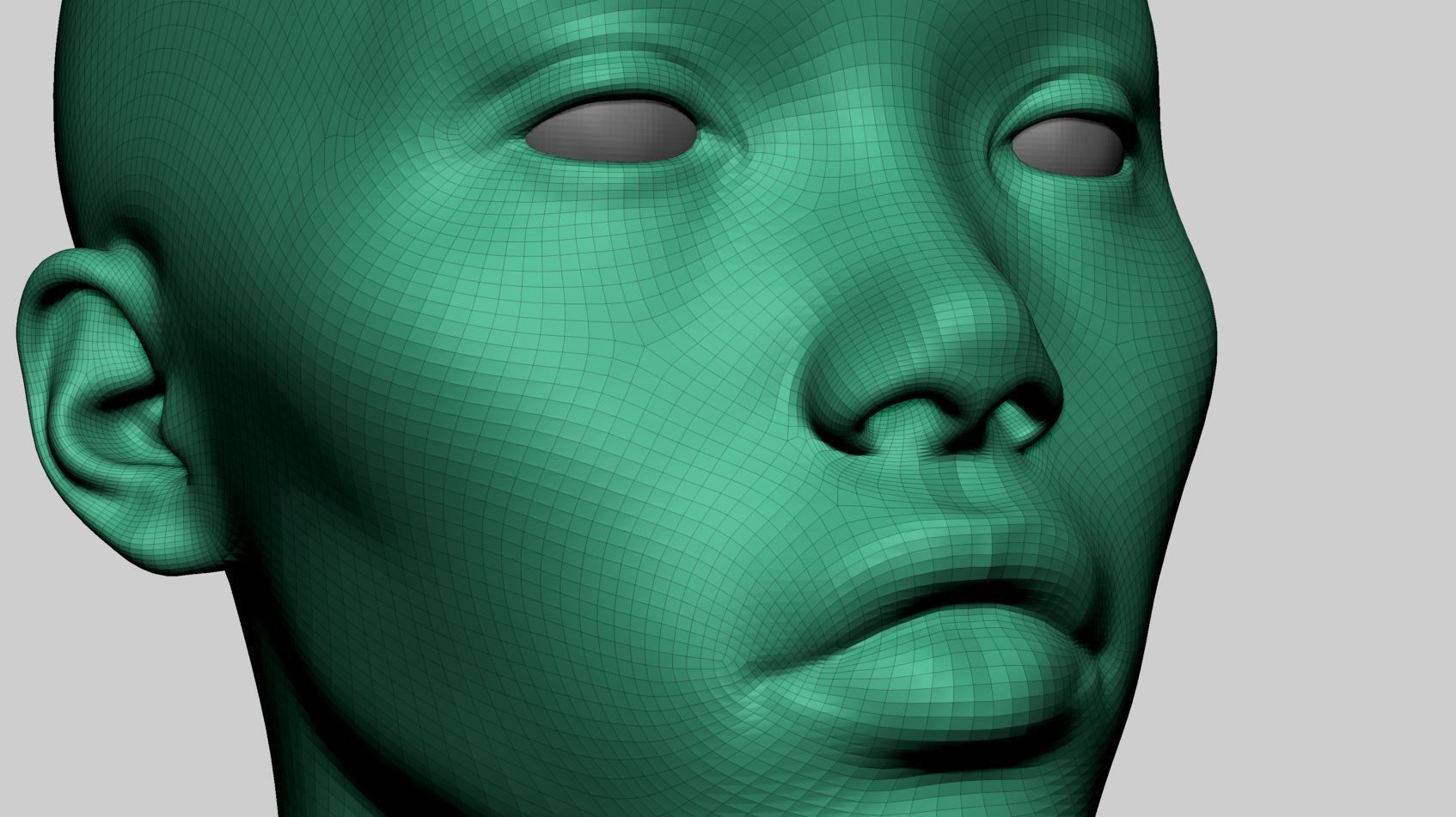 Female Head Basemesh v2 3D model_12