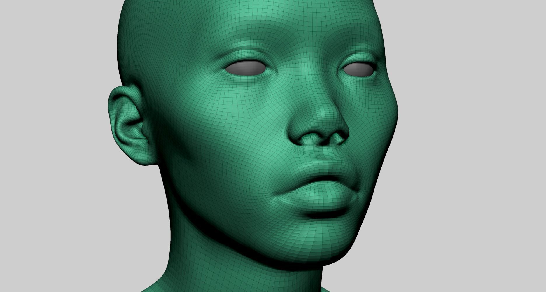 Female Head Basemesh v2 3D model_11