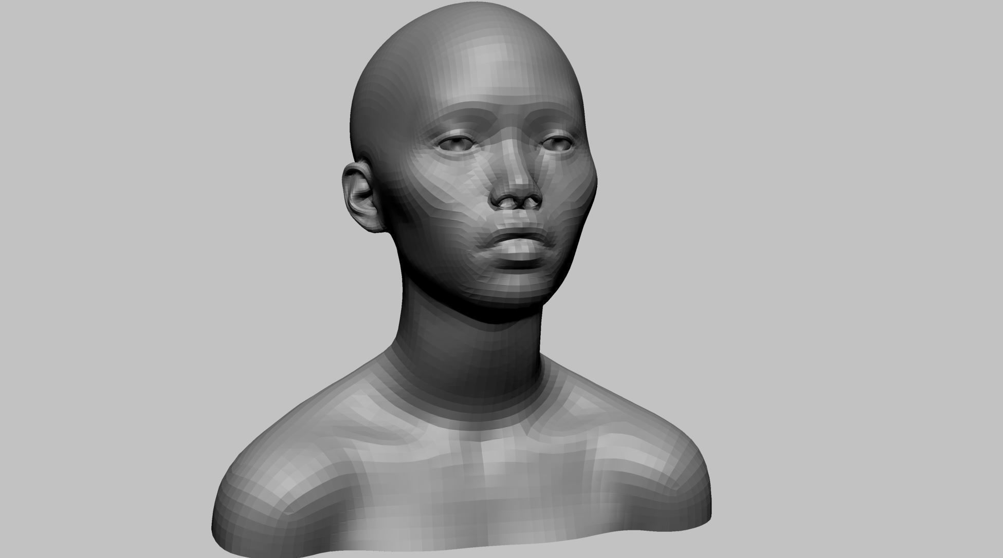 Female Head Basemesh v2 3D model_3