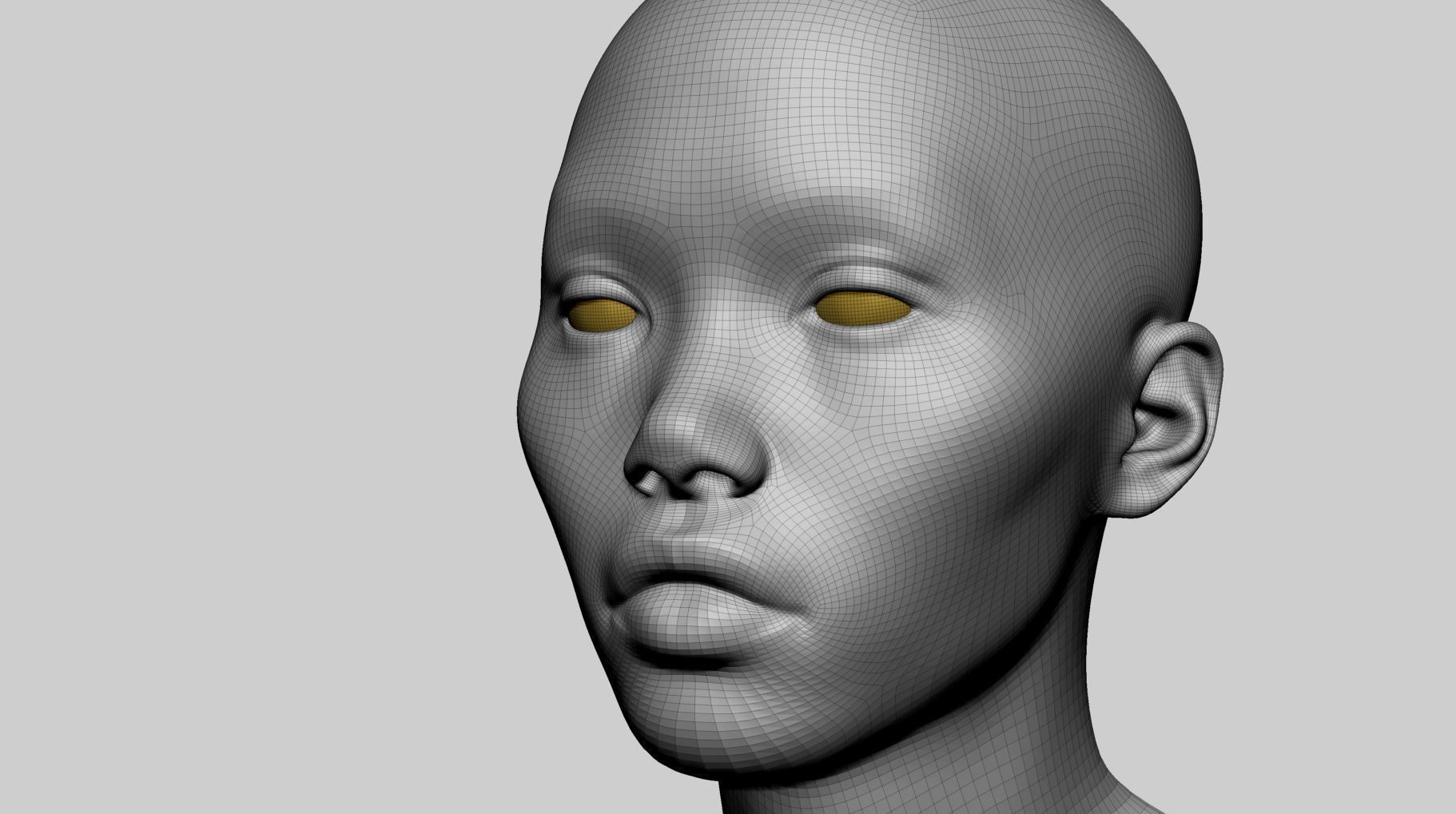 Female Head Basemesh v2 3D model_16