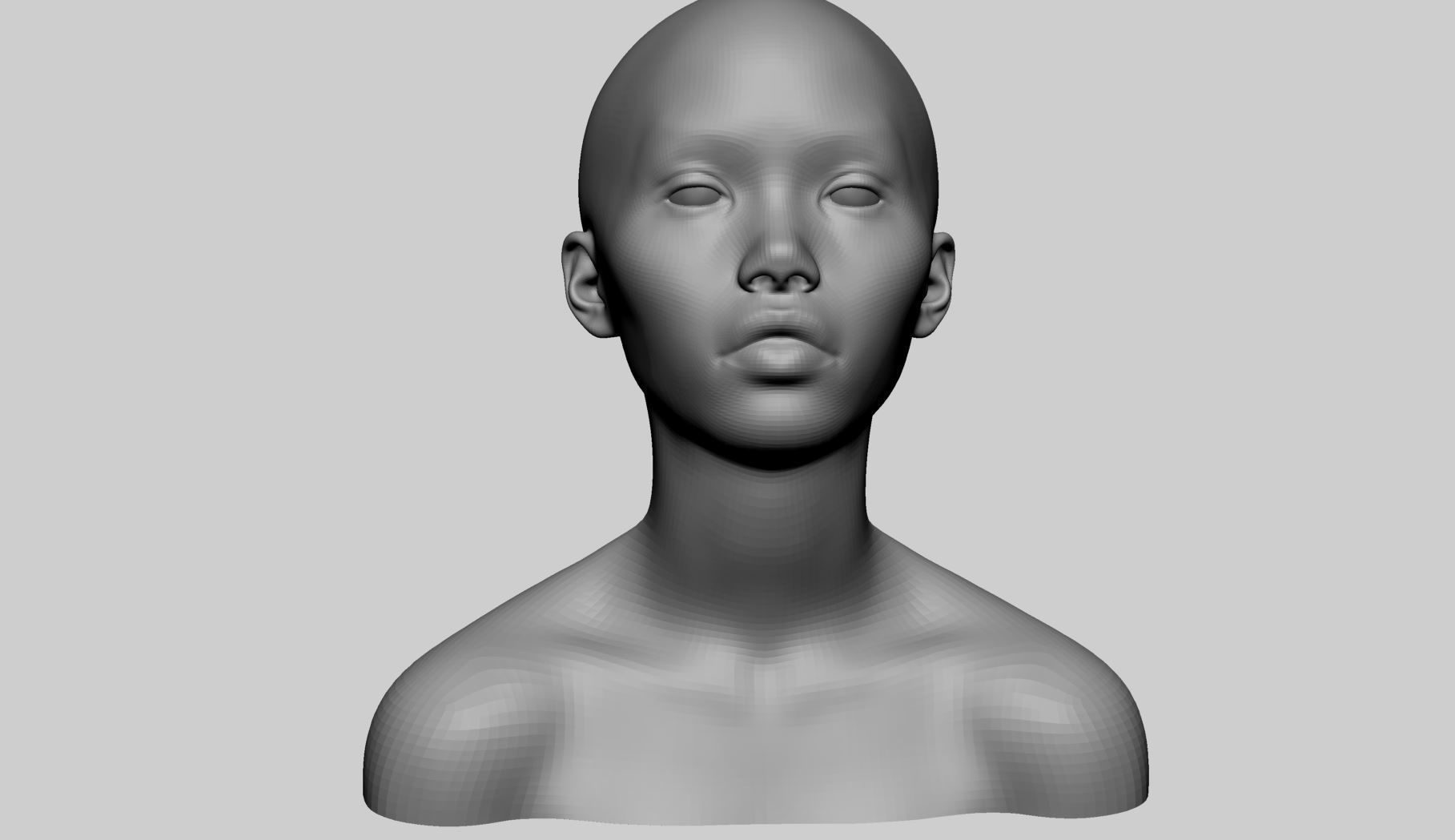 Female Head Basemesh v2 3D model_5