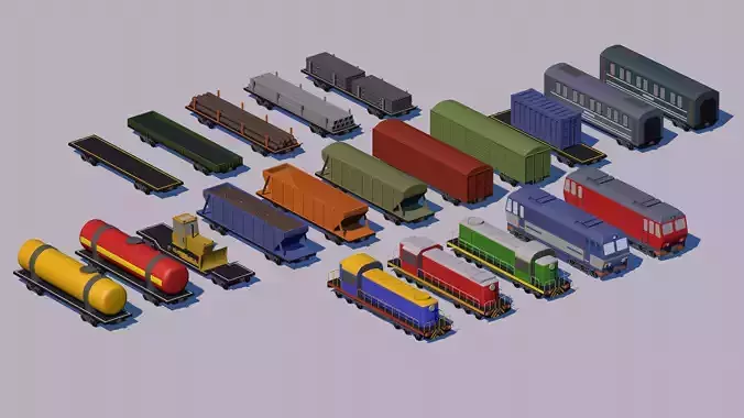 Package Cartoon train 3d model