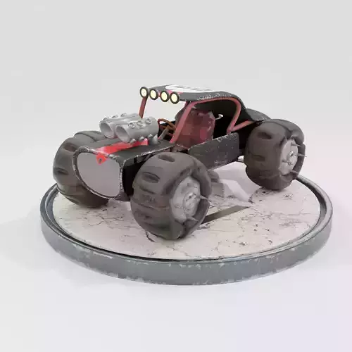 Low Poly Car cartoon style 