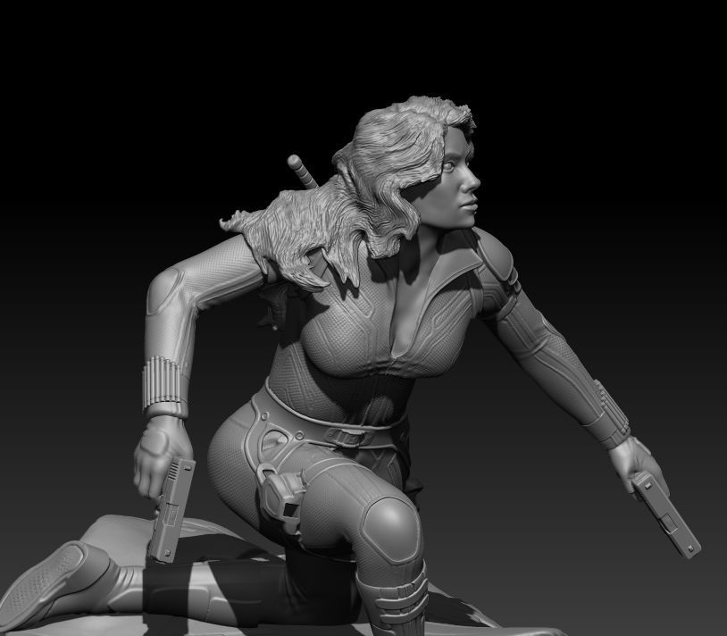 Black Widow Diorama in Snow Suit  3D print model_6