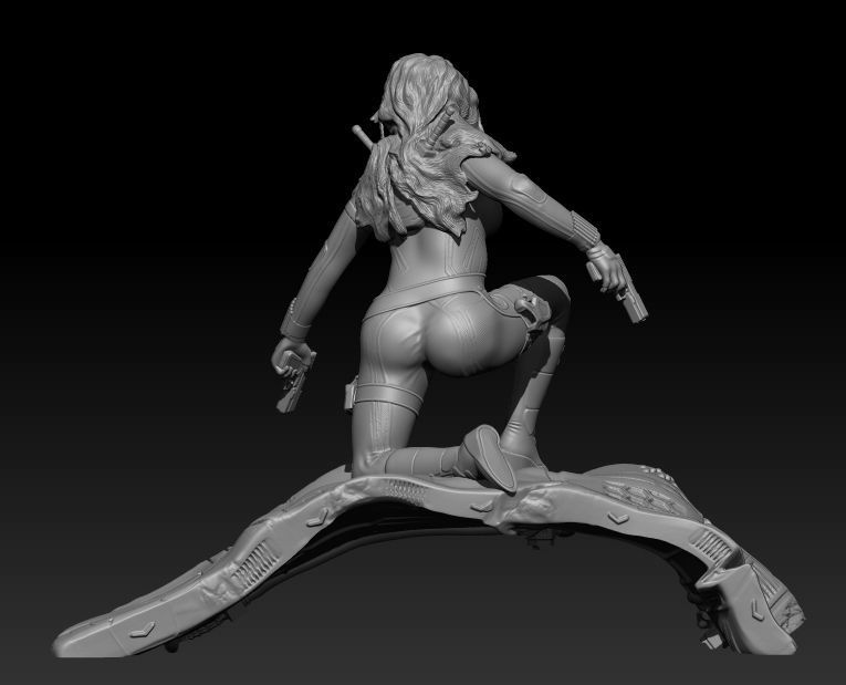 Black Widow Diorama in Snow Suit  3D print model_2