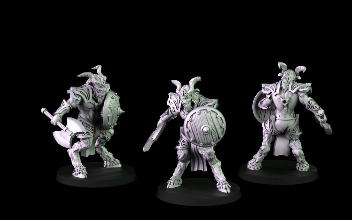 Satyrs three miniatures 3D print model_10