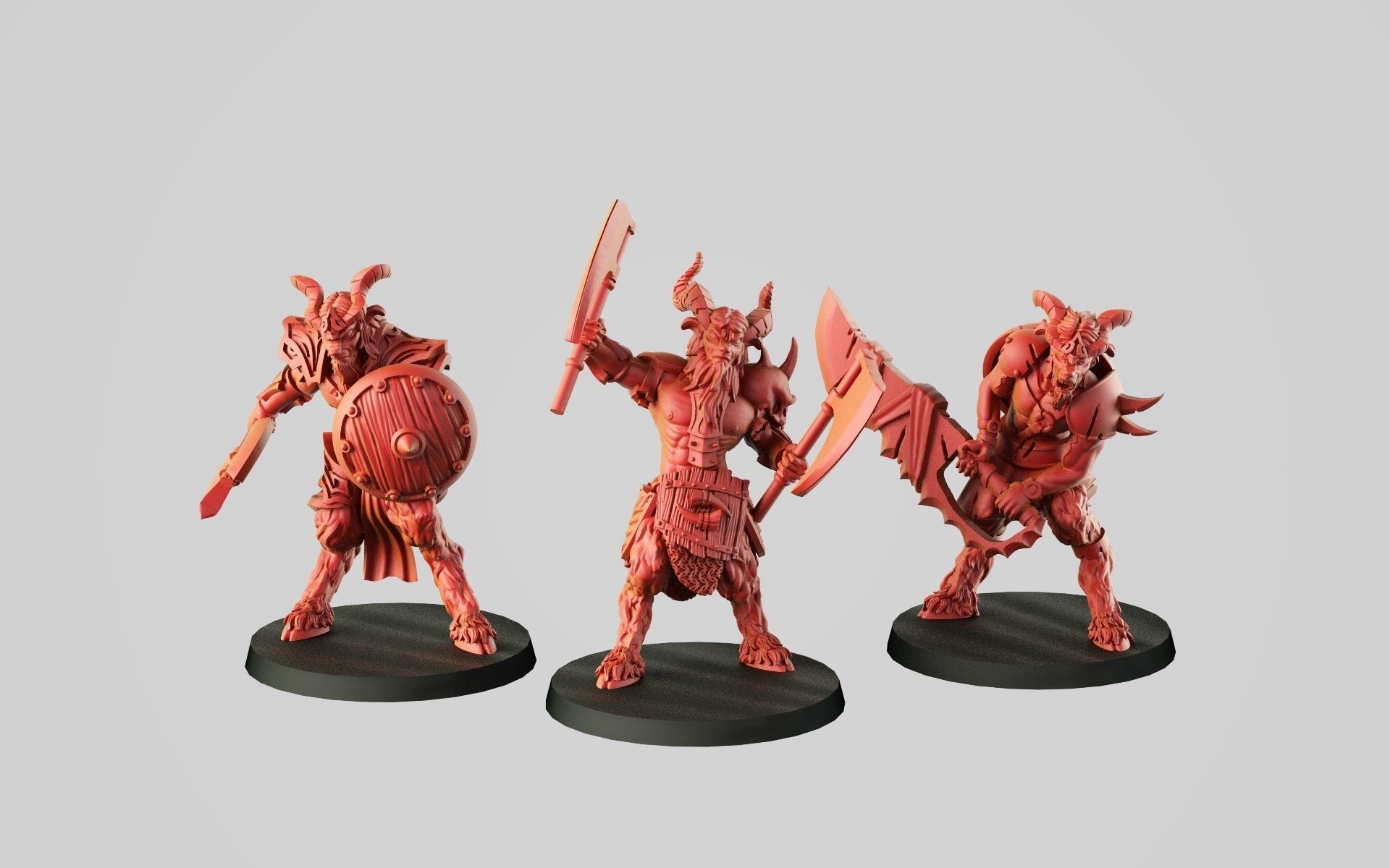 Satyrs three miniatures 3D print model_5