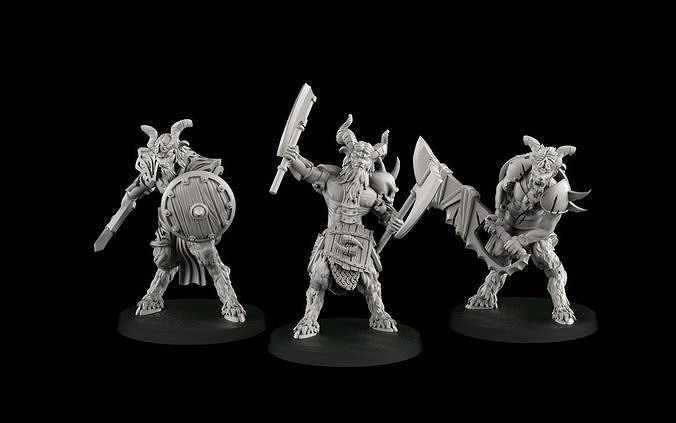 Satyrs three miniatures 3D print model
