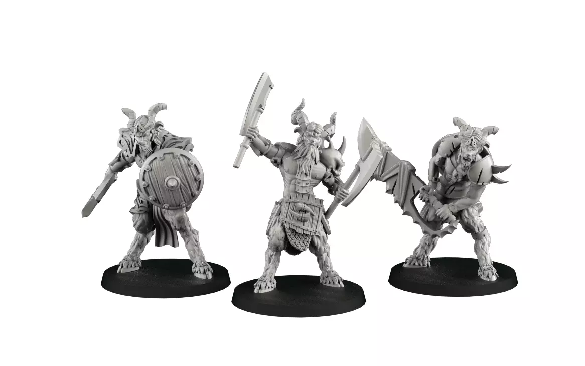 Satyrs three miniatures 3D print model_0