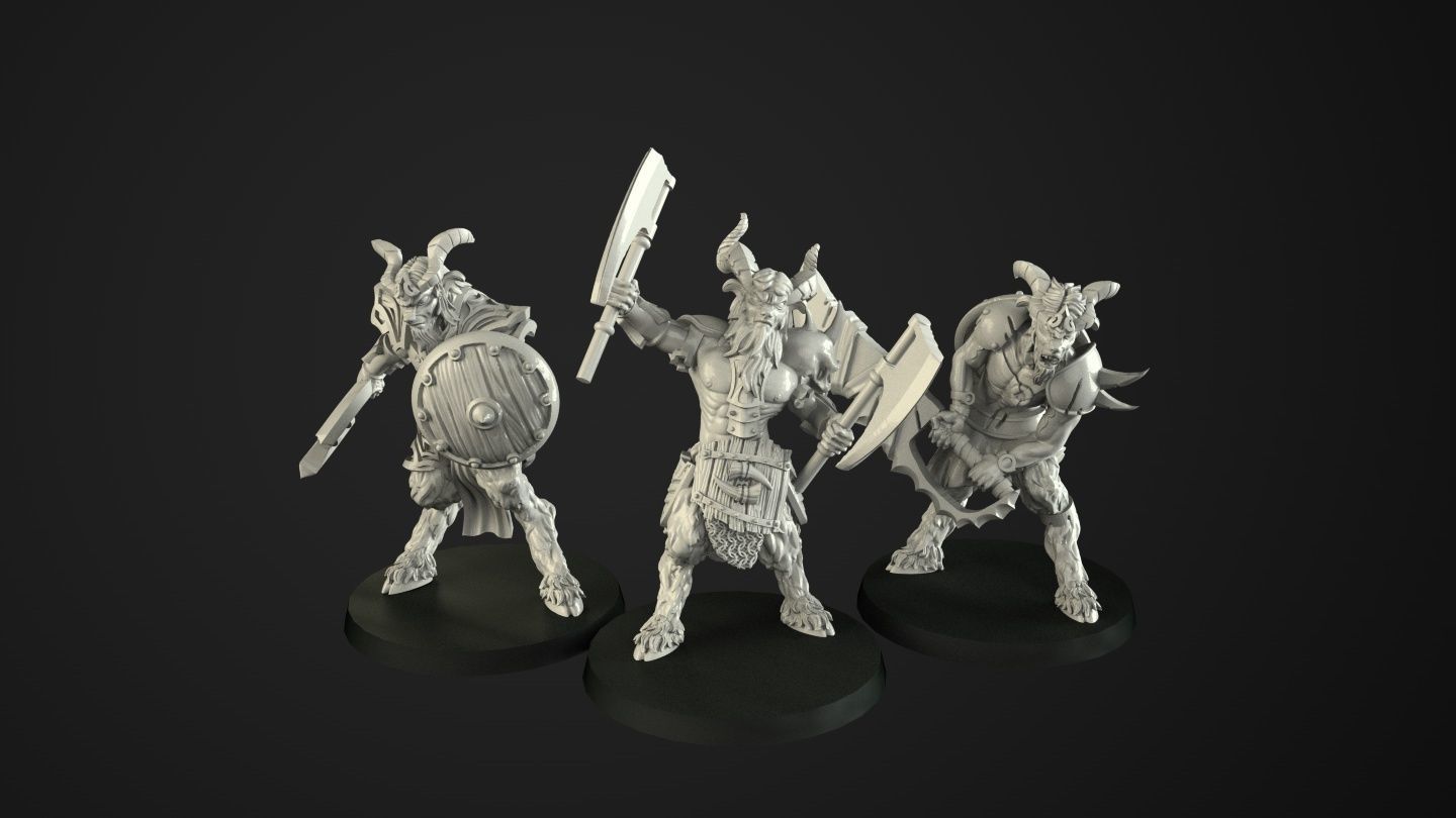 Satyrs three miniatures 3D print model_6
