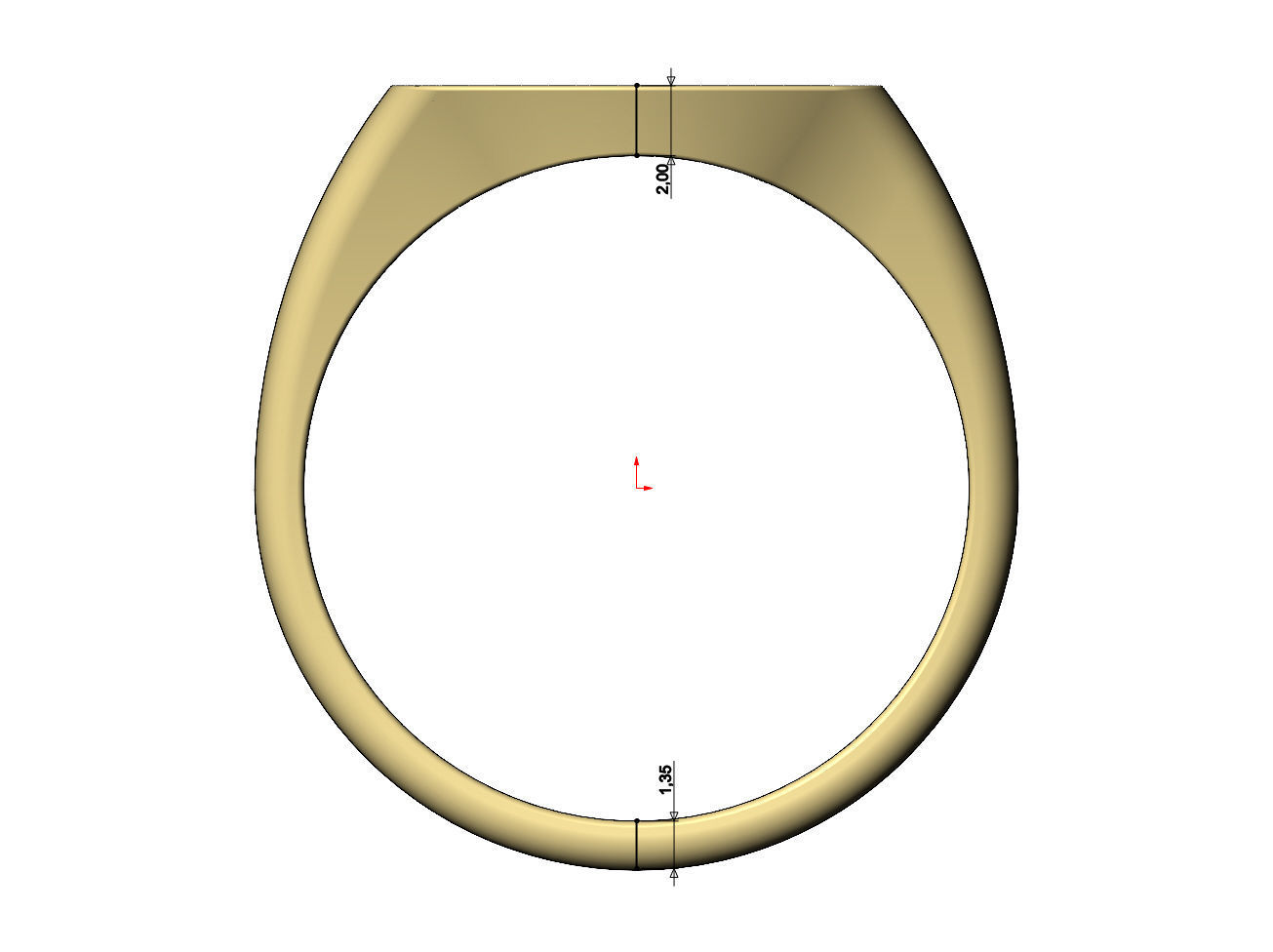 Dog tag signet with hammered textured top US sizes 6to9 3D print model_8