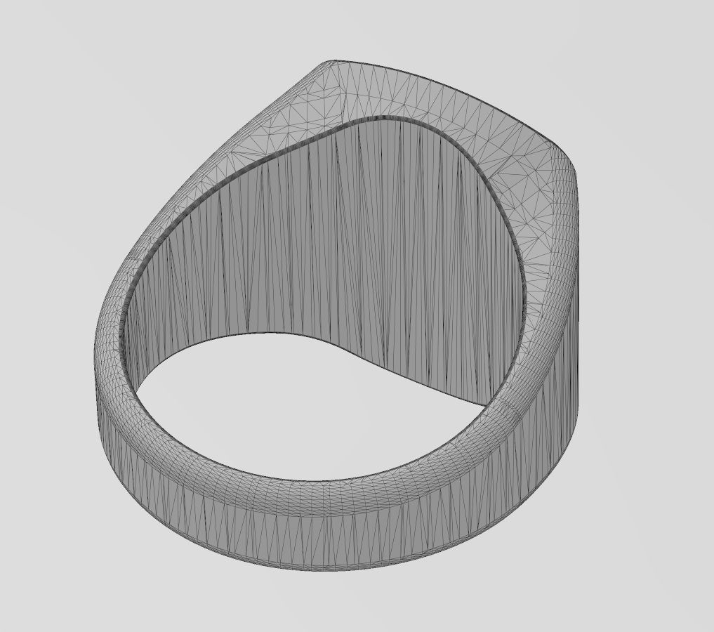 Dog tag signet with hammered textured top US sizes 6to9 3D print model_20