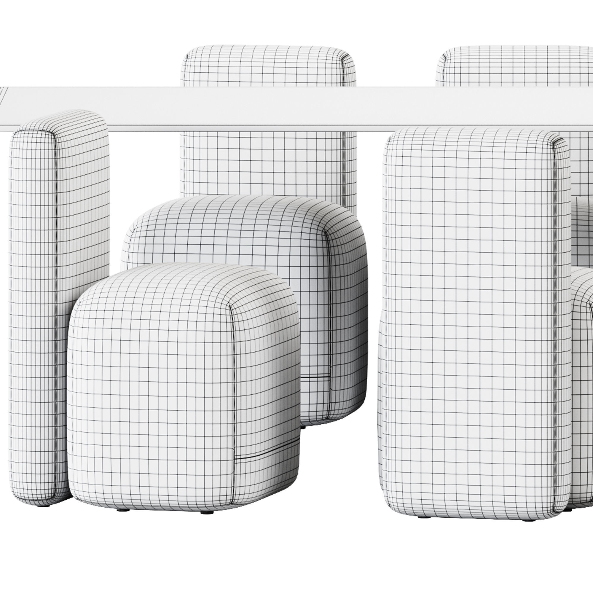 Table Solid Oak by Muuto and Season Armchair by Viccarbe 3D model_6