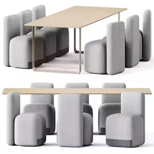 Table Solid Oak by Muuto and Season Armchair by Viccarbe