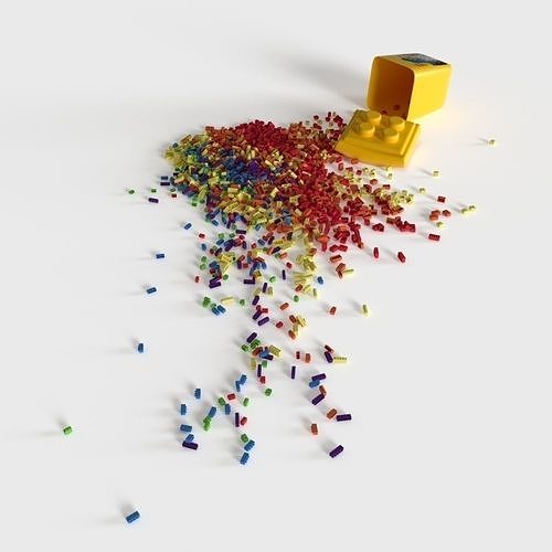 Scattered lego bricks Free 3D model