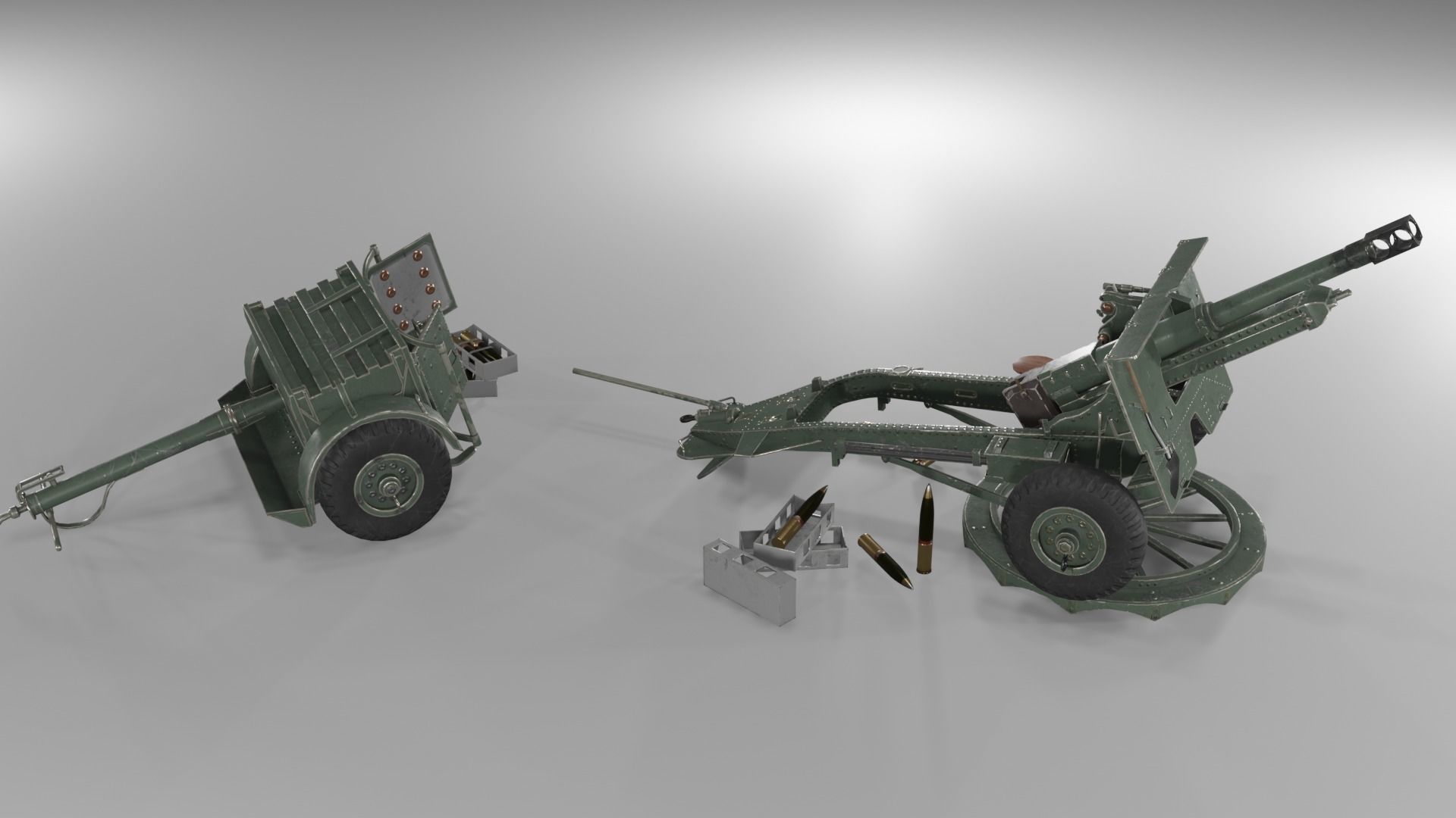 Ordnance QF 25-pounder field gun Low-poly 3D model_26