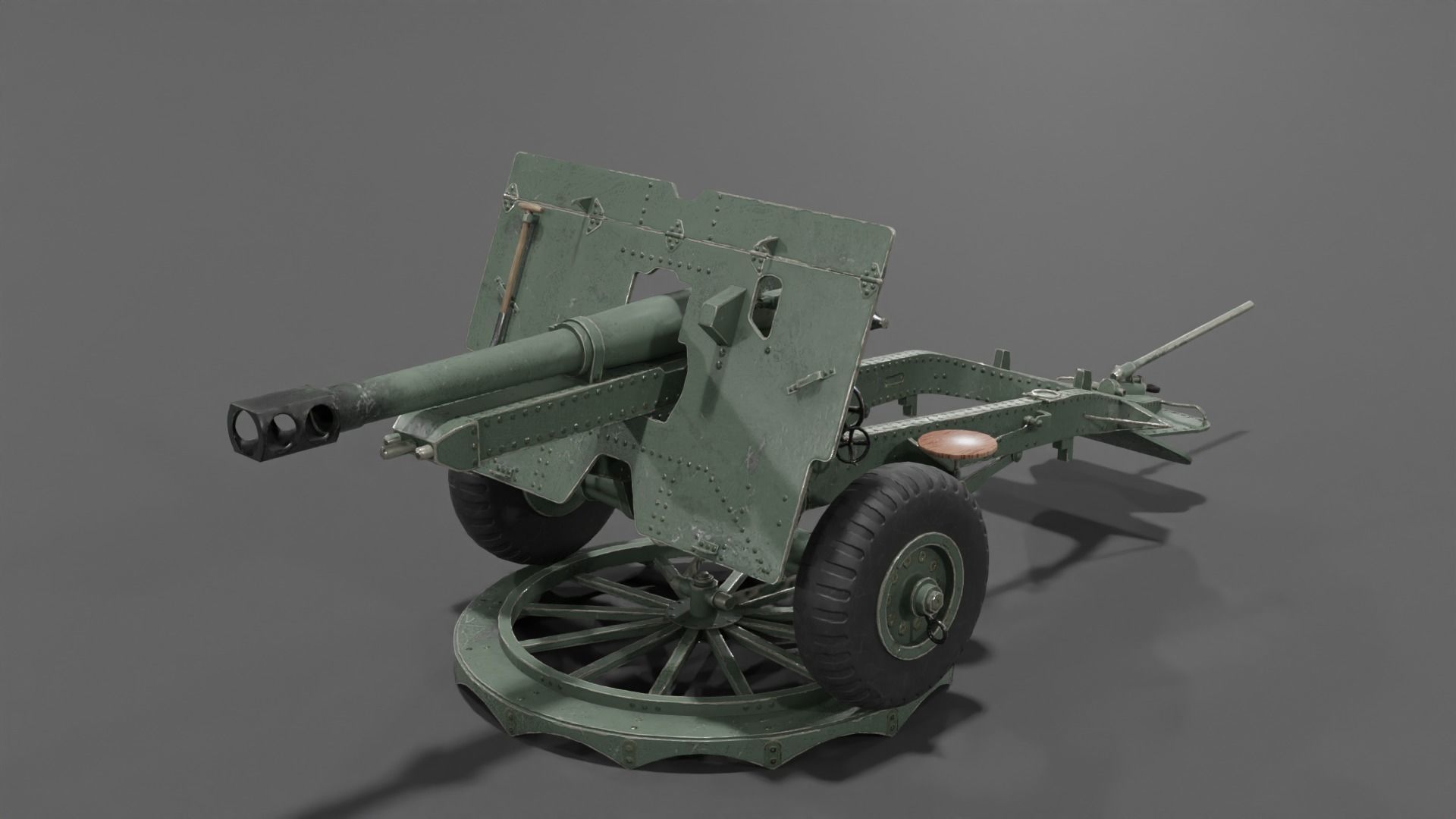 Ordnance QF 25-pounder field gun Low-poly 3D model_30