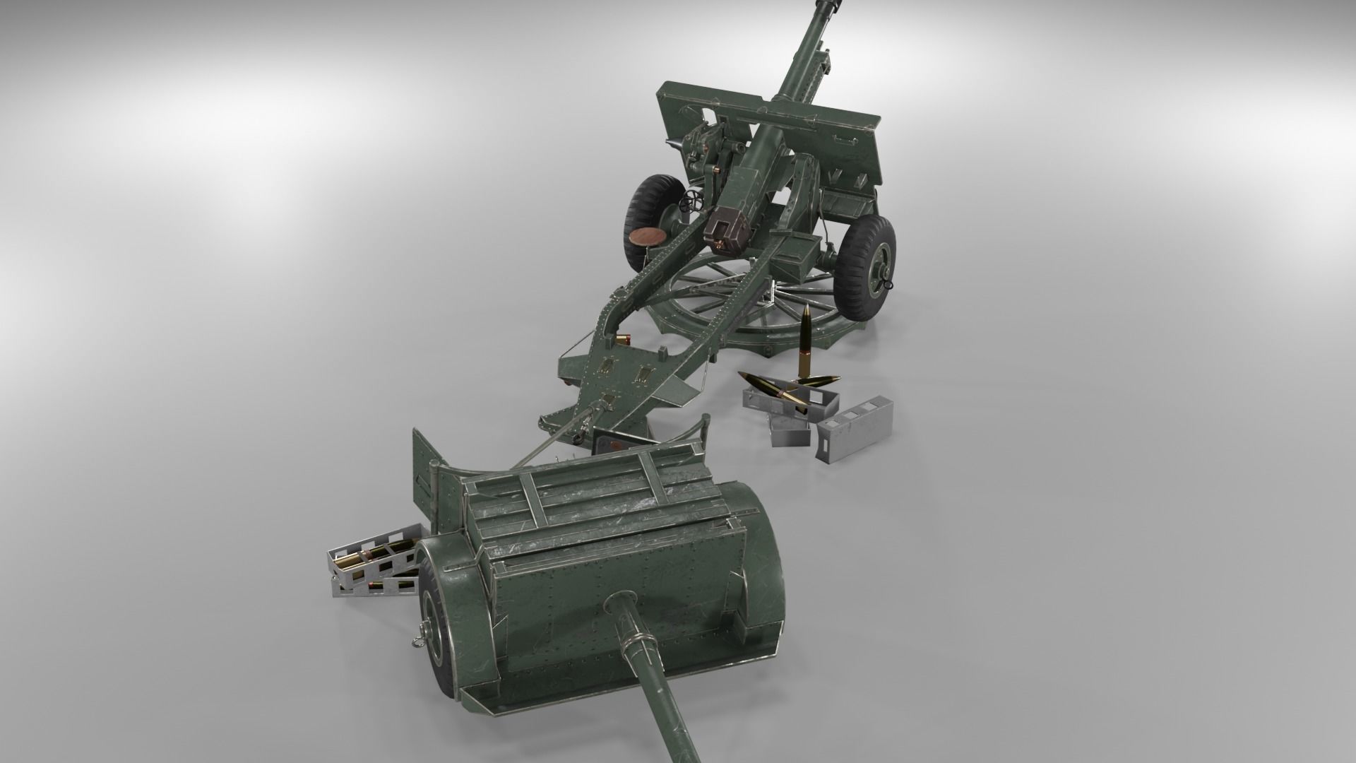 Ordnance QF 25-pounder field gun Low-poly 3D model_22