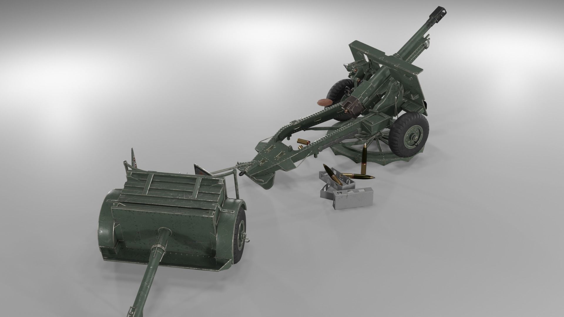 Ordnance QF 25-pounder field gun Low-poly 3D model_23