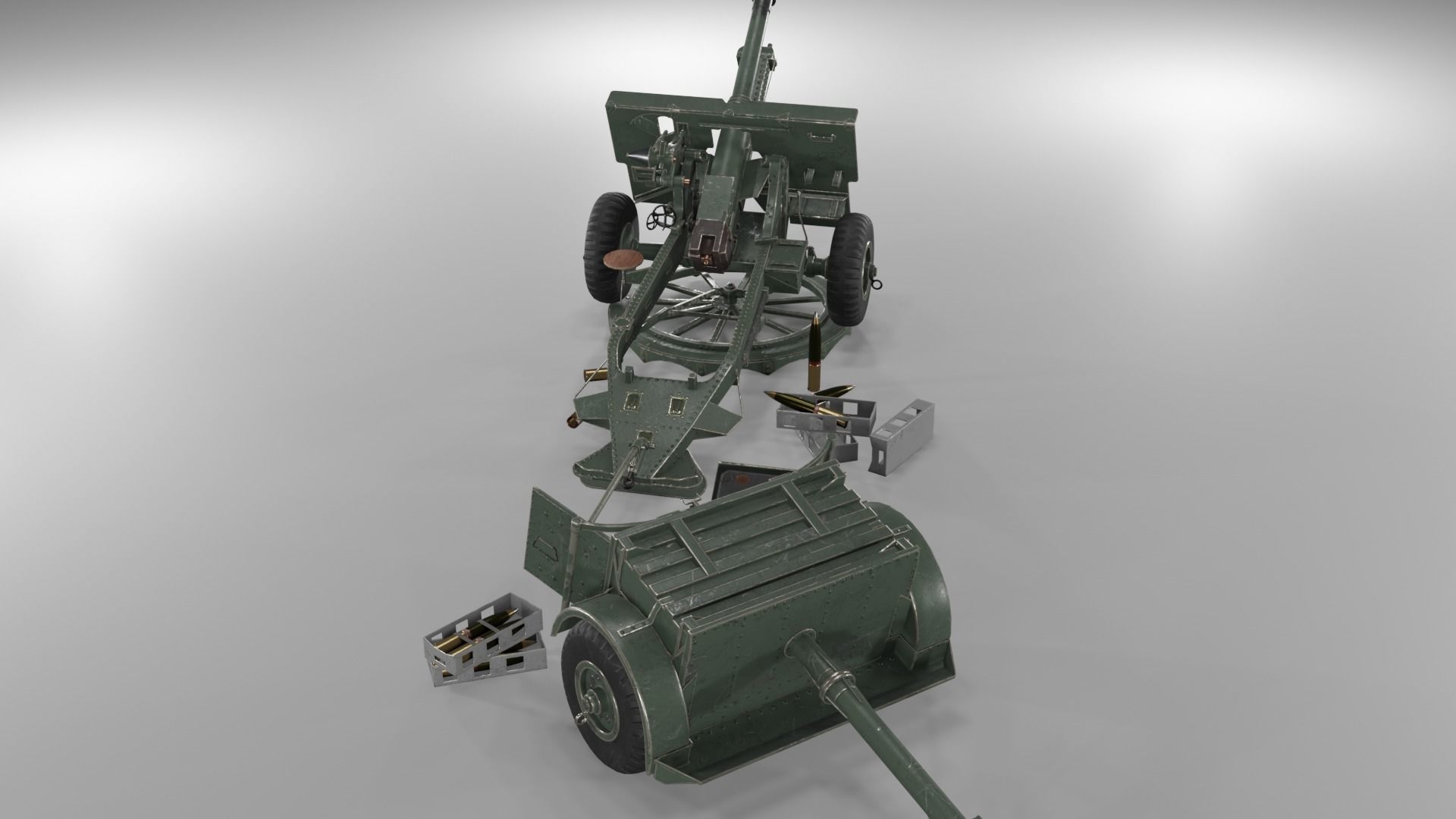 Ordnance QF 25-pounder field gun Low-poly 3D model_25