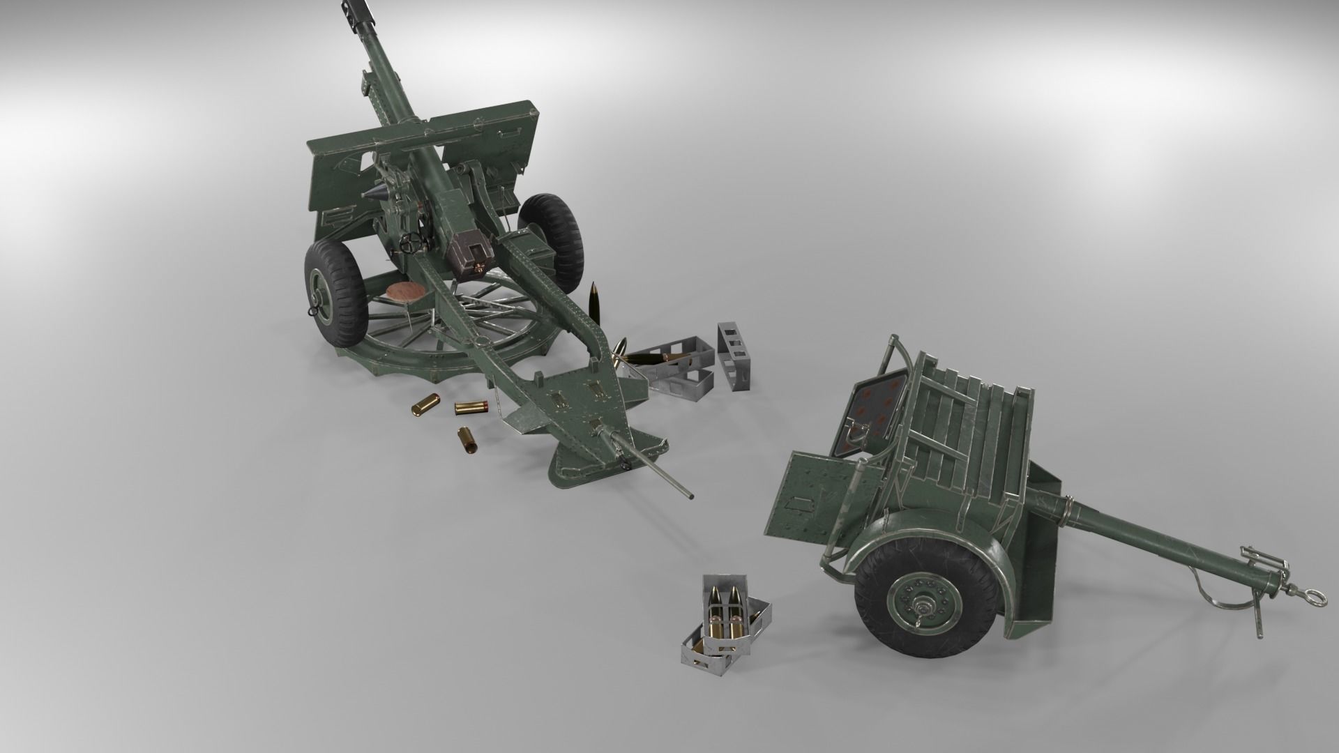 Ordnance QF 25-pounder field gun Low-poly 3D model_15