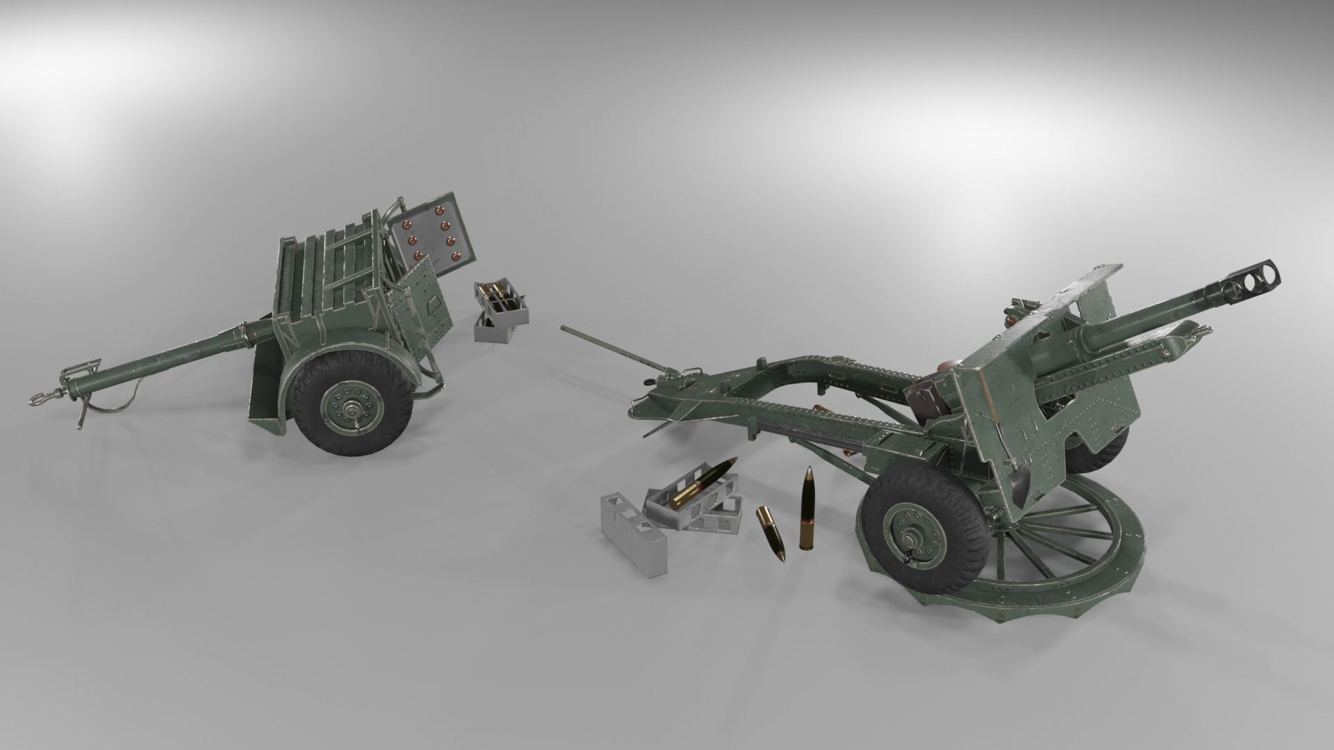Ordnance QF 25-pounder field gun Low-poly 3D model_28