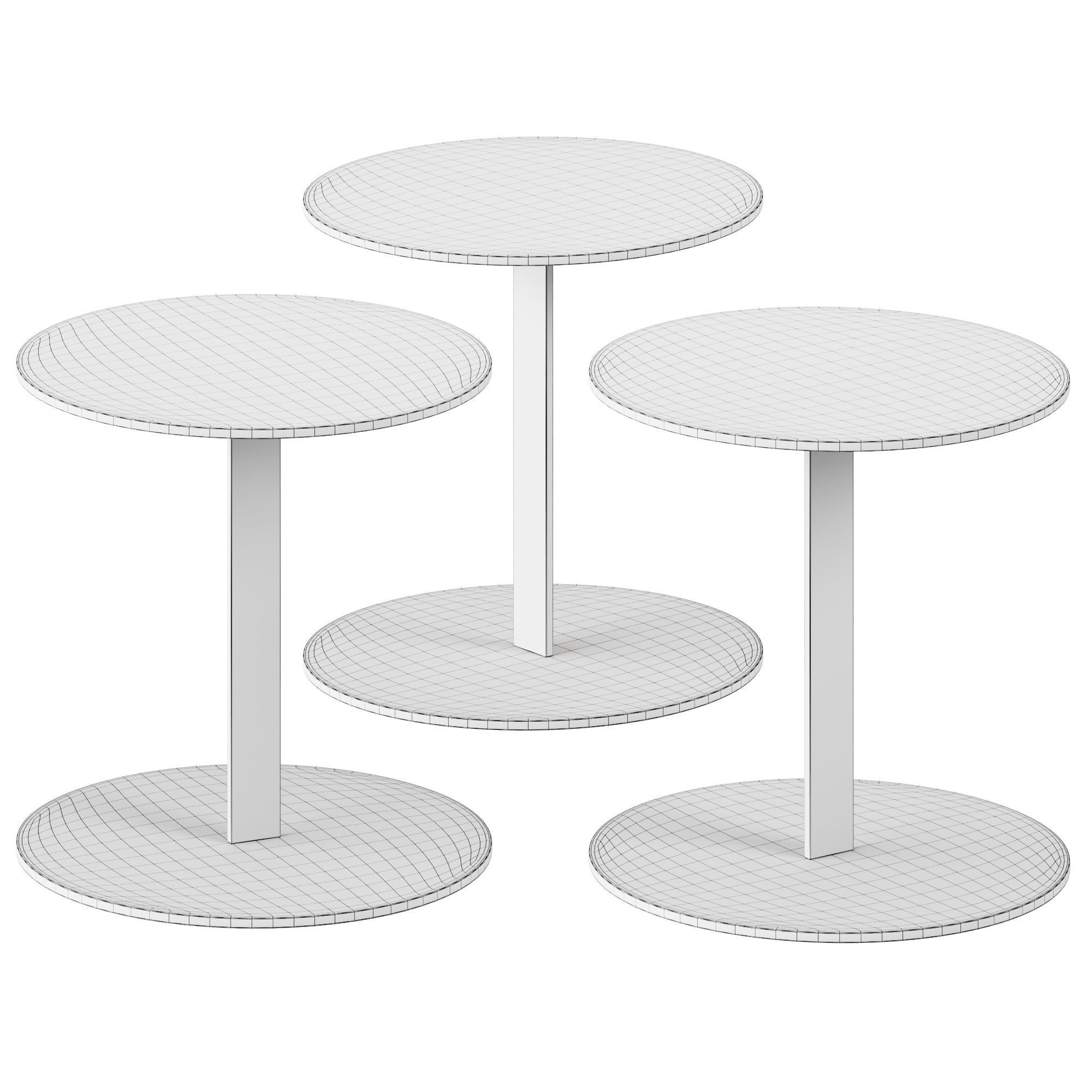 Serra Low Round Coffee Table by Viccarbe 3D model_1