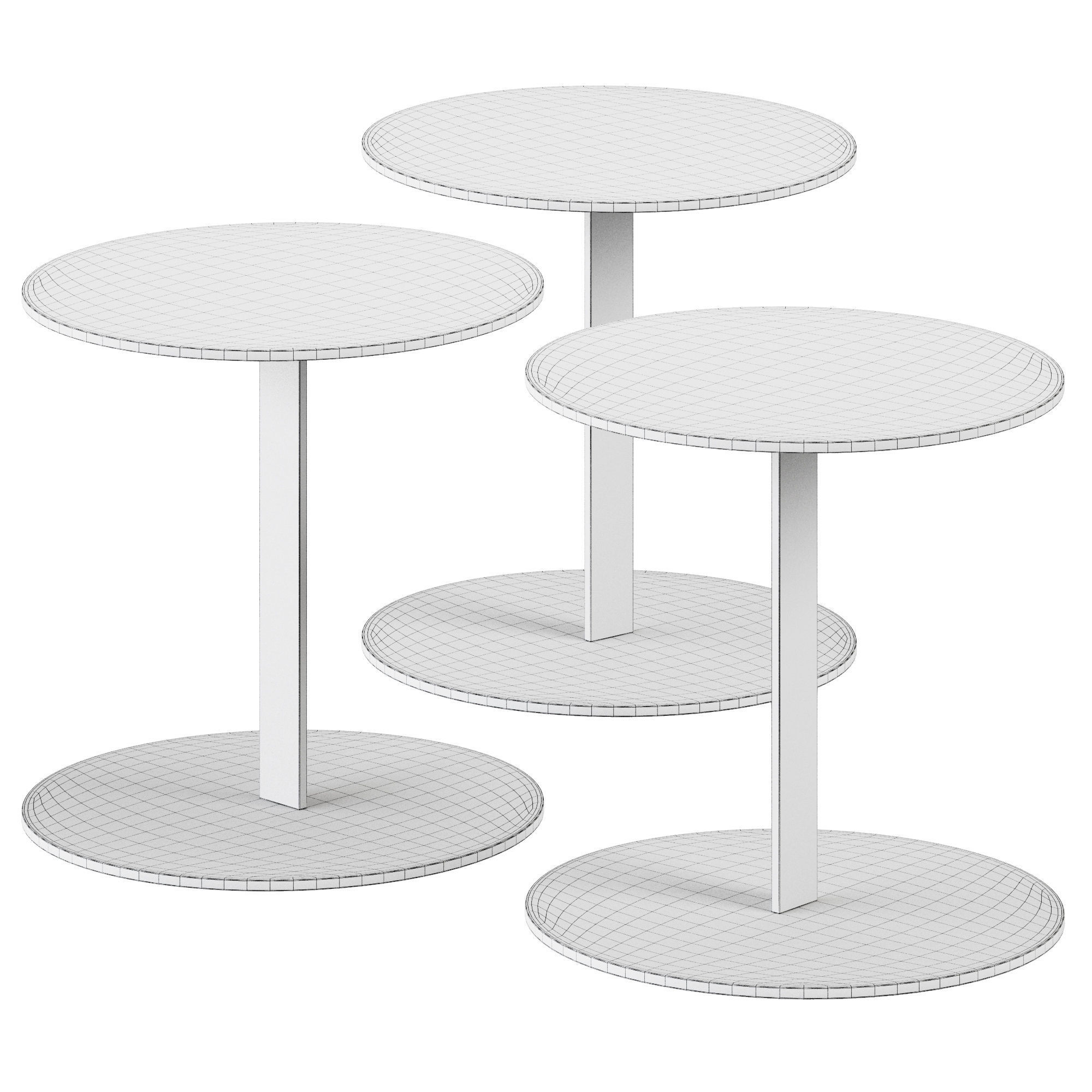 Serra Low Round Wooden Coffee Table by Viccarbe 3D model_1