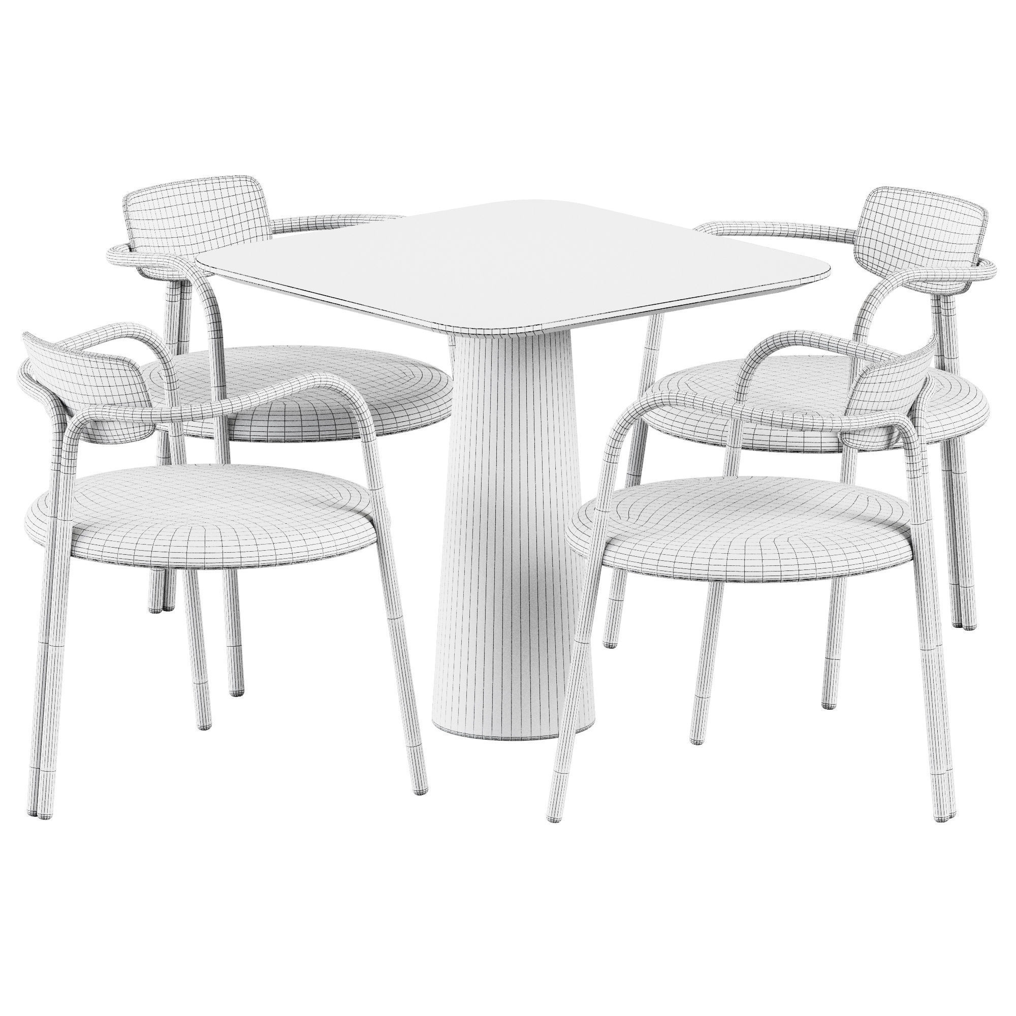 Table POV 460 S80 by Ton and Chair Via Veneto by De Castelli 3D model_4
