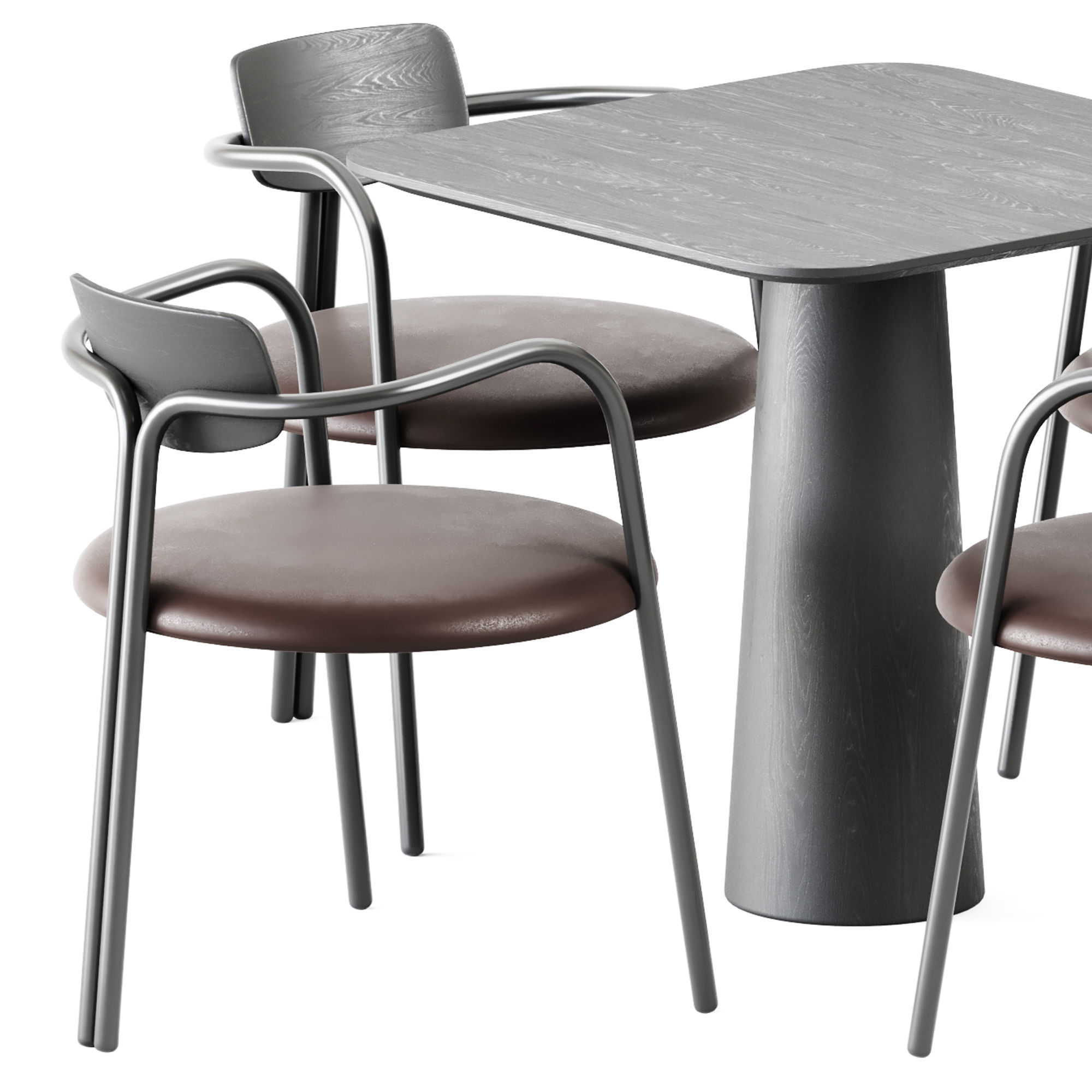 Table POV 460 S80 by Ton and Chair Via Veneto by De Castelli 3D model_1