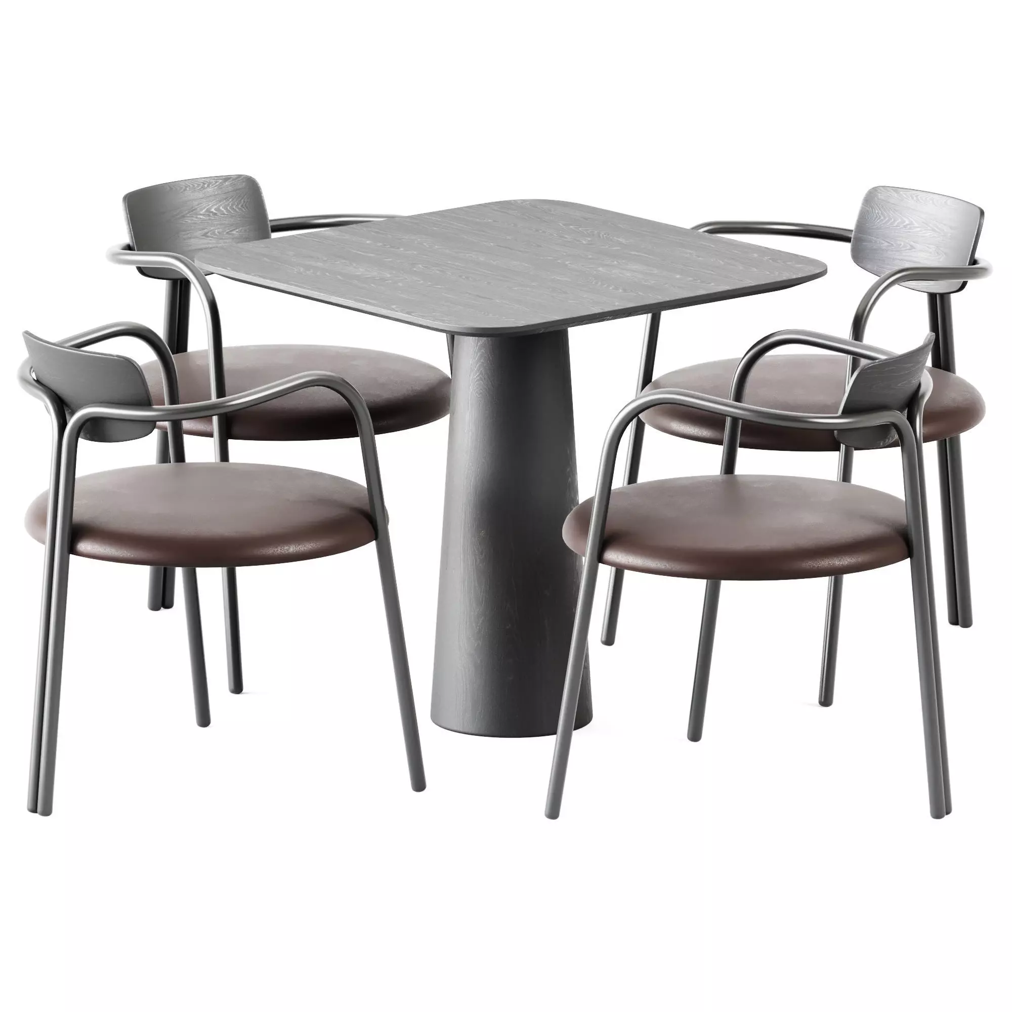 Table POV 460 S80 by Ton and Chair Via Veneto by De Castelli 3D model_0