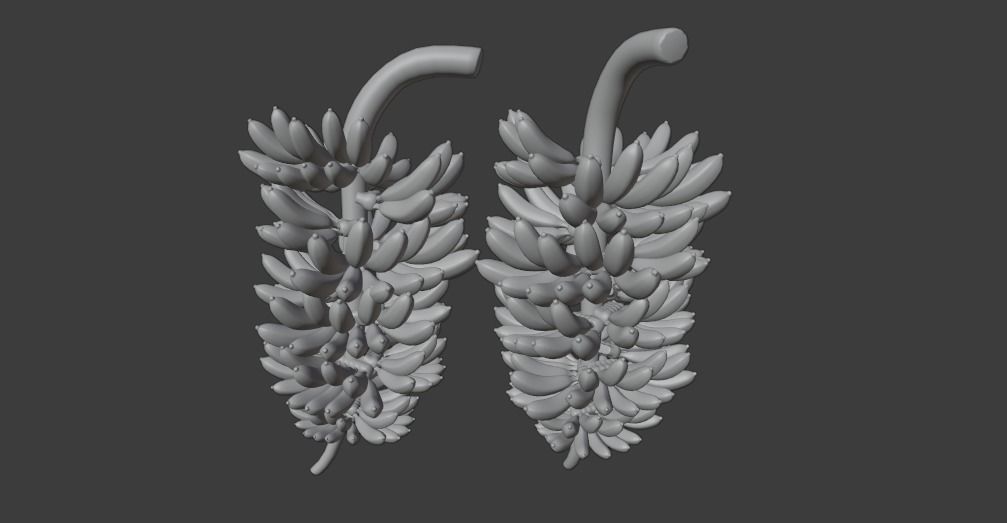 GREEN AND YELLOW BANANAS Low-poly 3D model_15