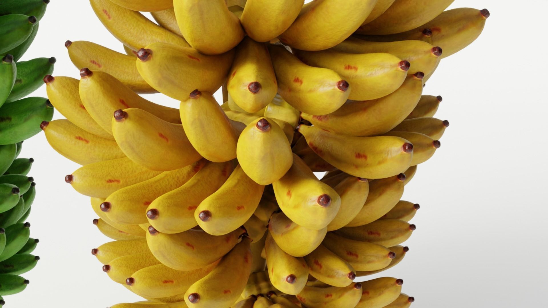 GREEN AND YELLOW BANANAS Low-poly 3D model_5