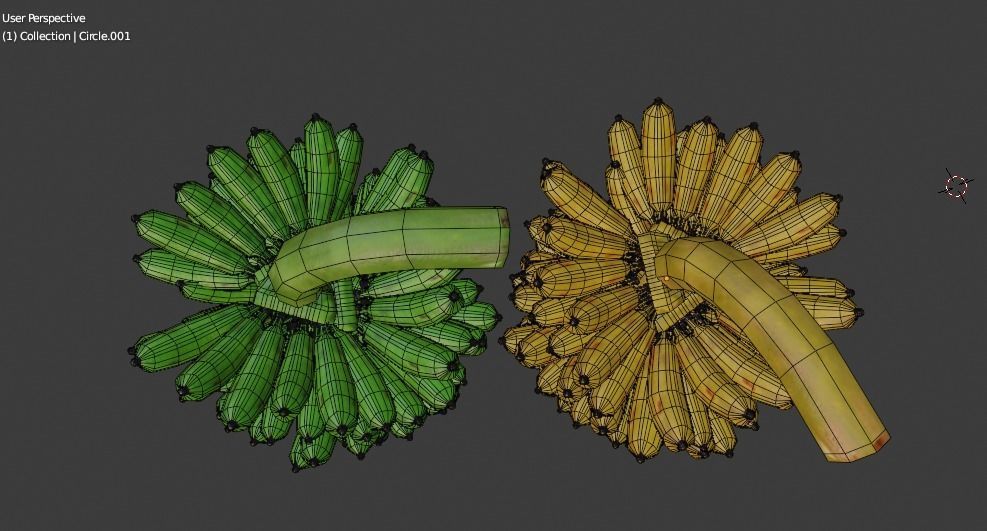 GREEN AND YELLOW BANANAS Low-poly 3D model_27