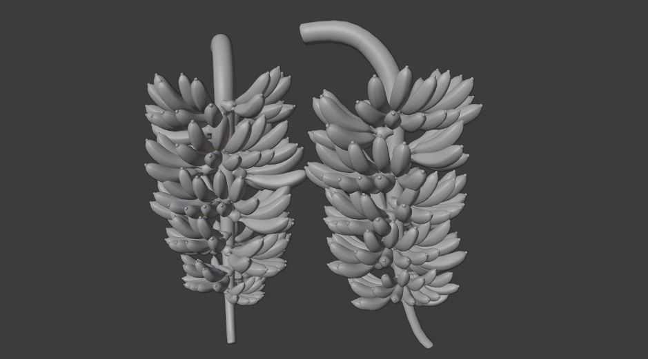 GREEN AND YELLOW BANANAS Low-poly 3D model_17