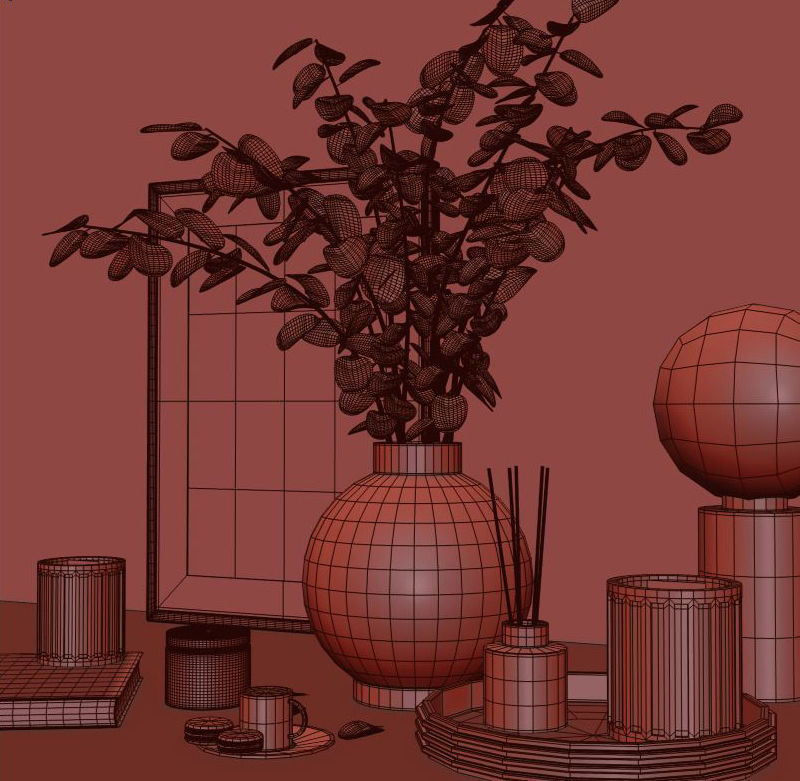 decorative set with lunaria 3D model_8
