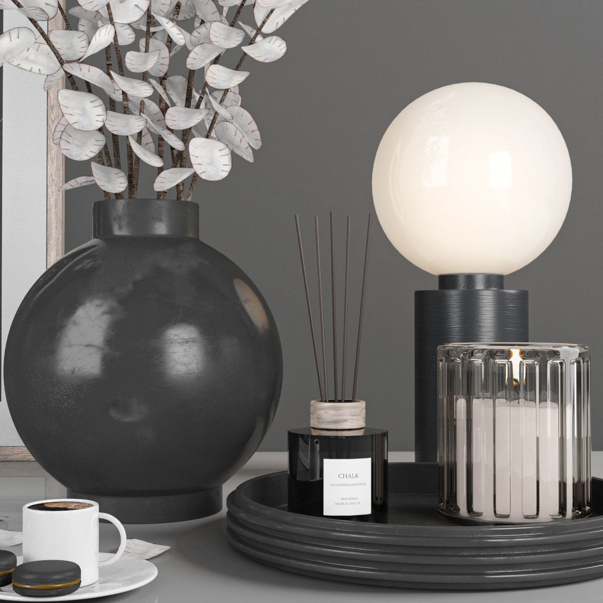 decorative set with lunaria 3D model_4