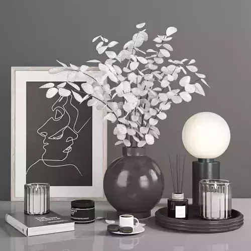decorative set with lunaria  3D model