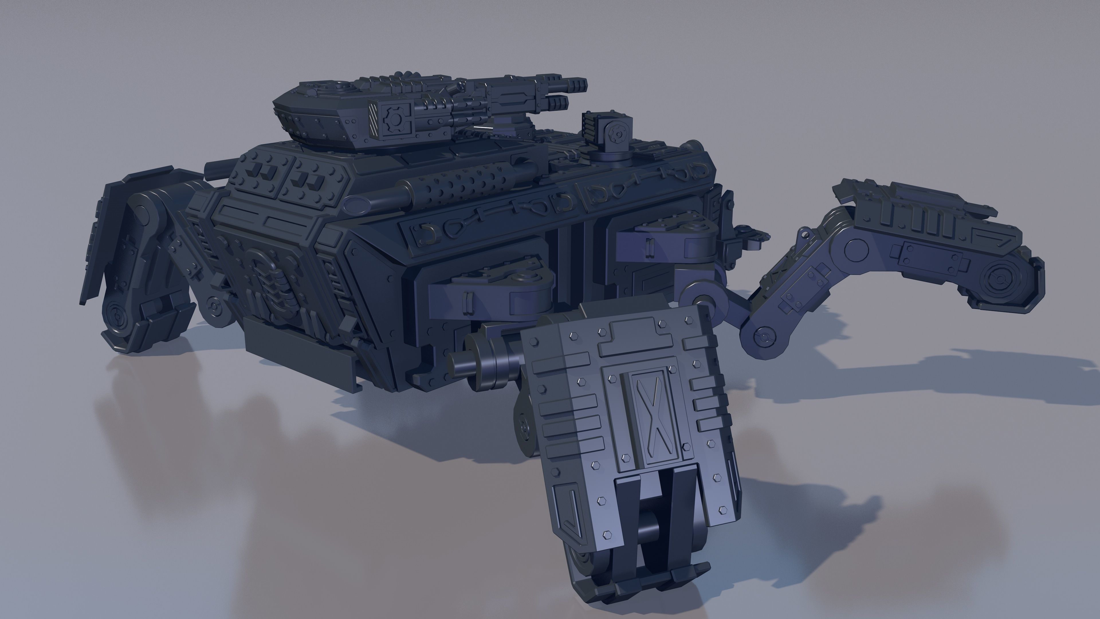 armored four-legged assault vehicle model for 3d printing 3D print model_1