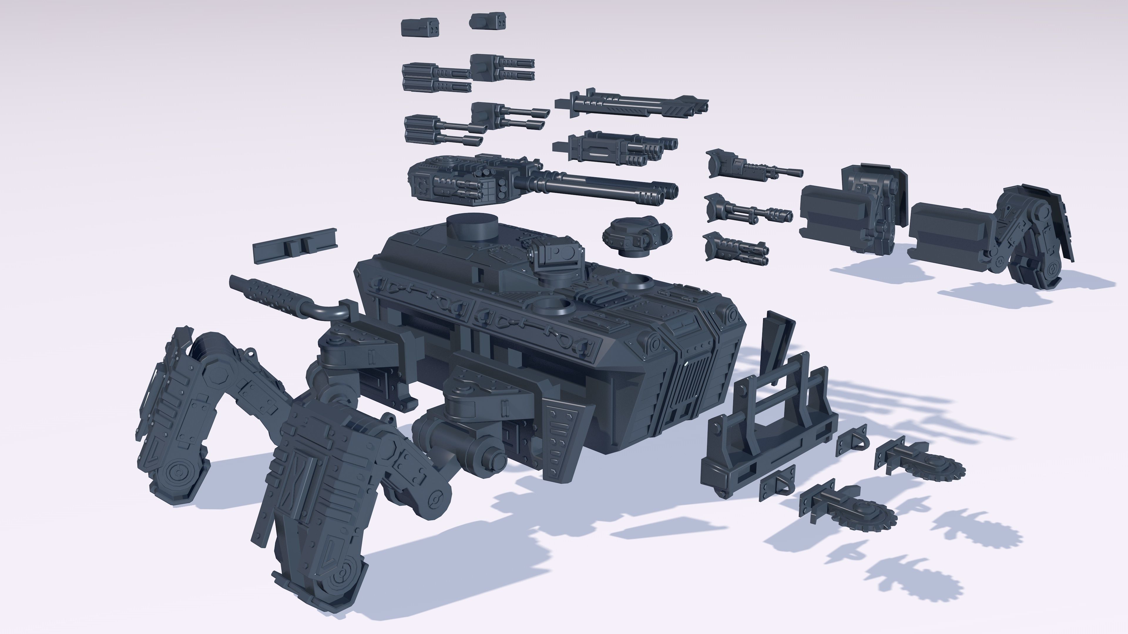 armored four-legged assault vehicle model for 3d printing 3D print model_7