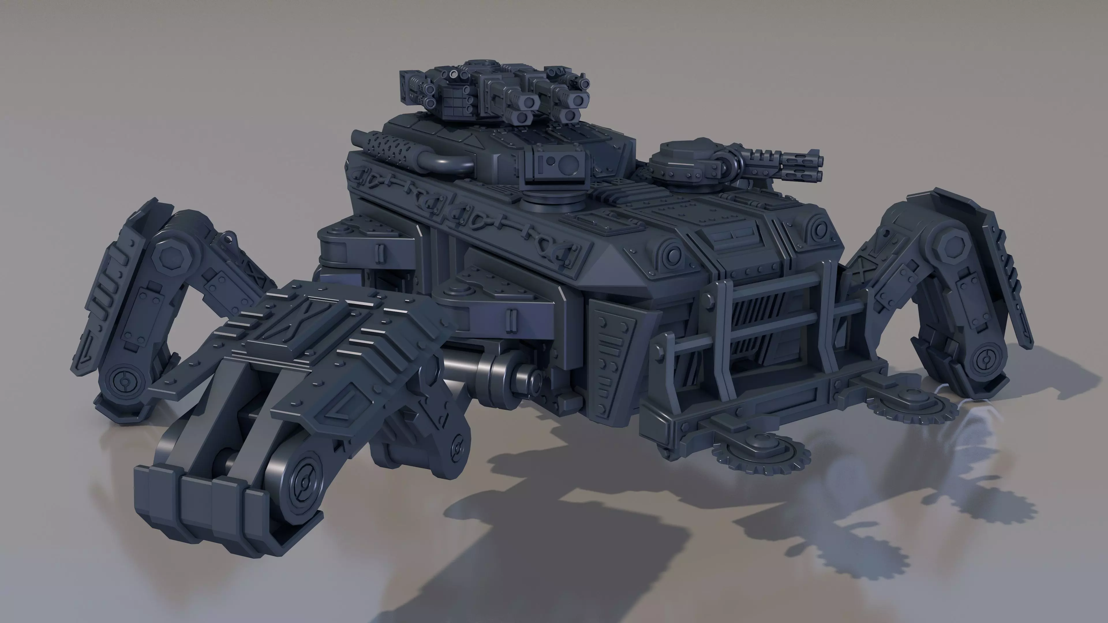 armored four-legged assault vehicle model for 3d printing 3D print model_0