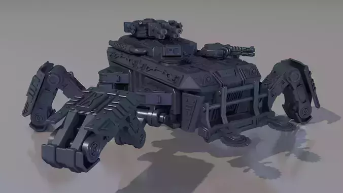 armored four-legged assault vehicle model for 3d printing