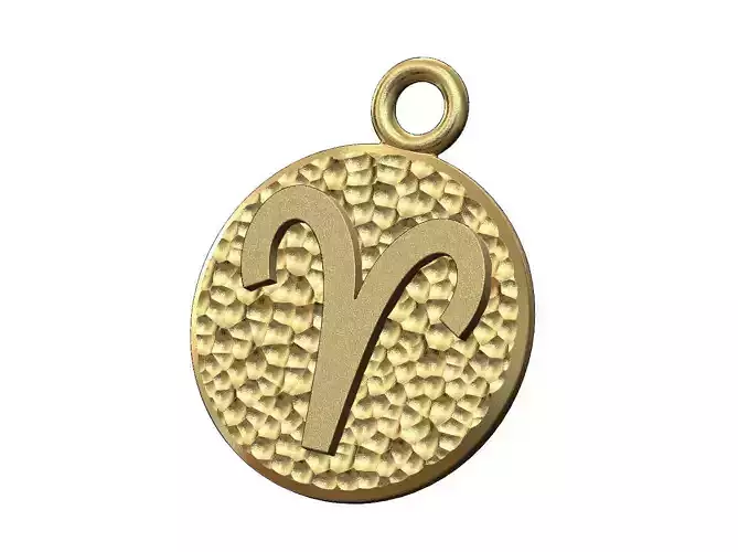 Aries sign coin pendant and charm