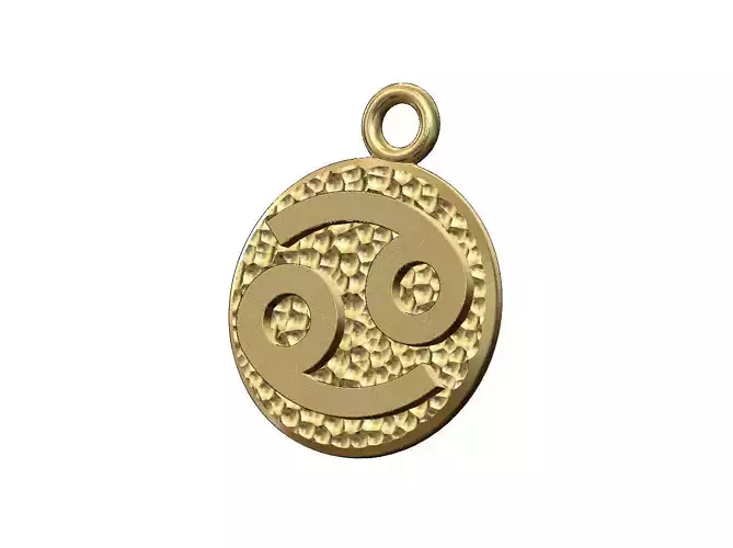 Cancer sign coin pendant and charm 