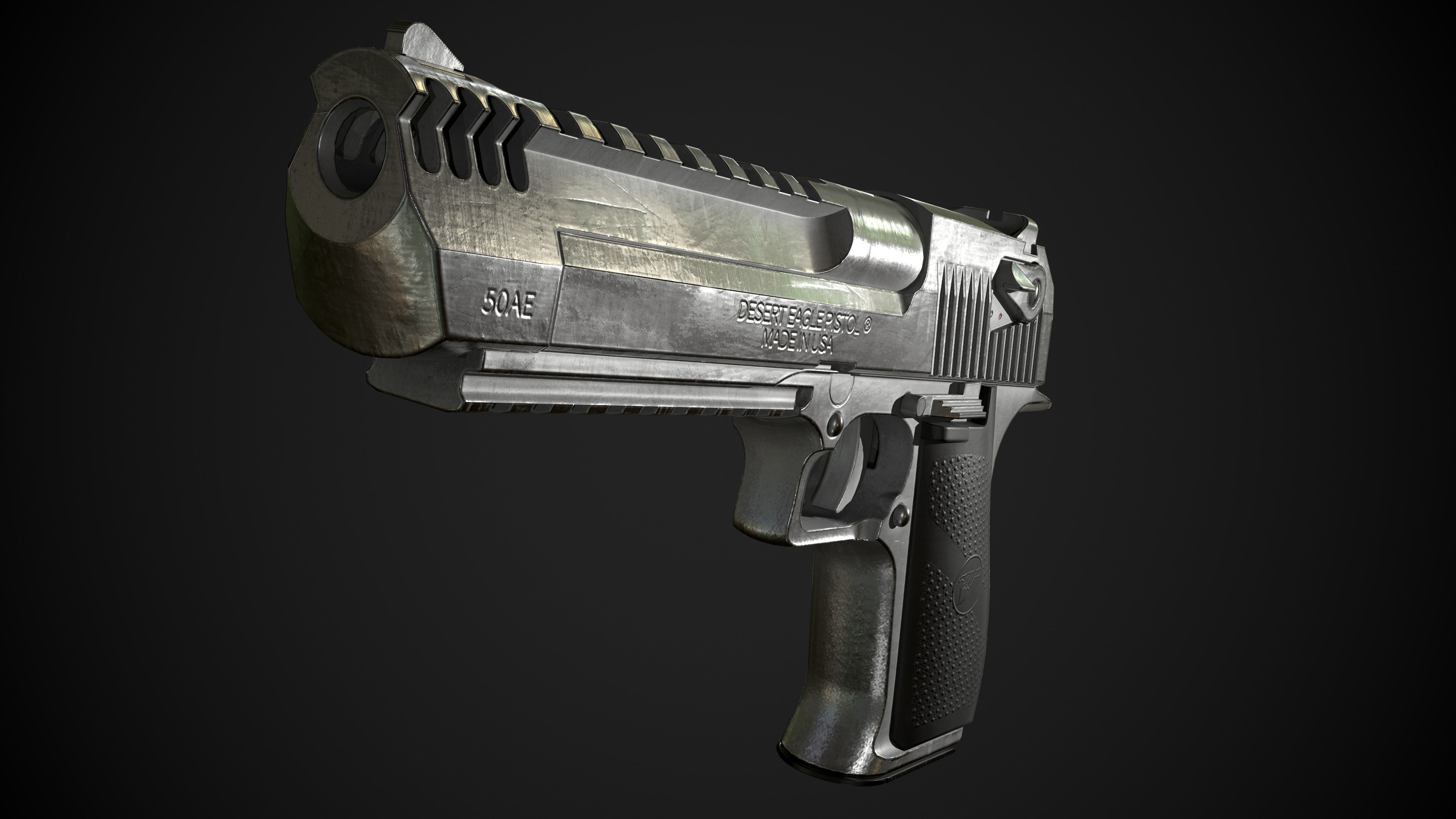Desert Eagle PBR Worn Low-poly 3D model_3