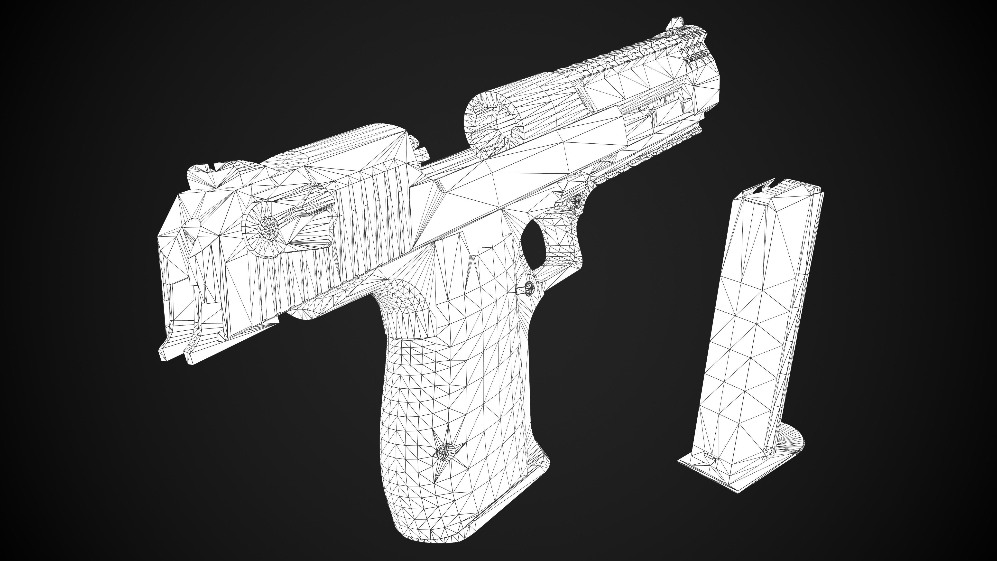 Desert Eagle PBR Worn Low-poly 3D model_6